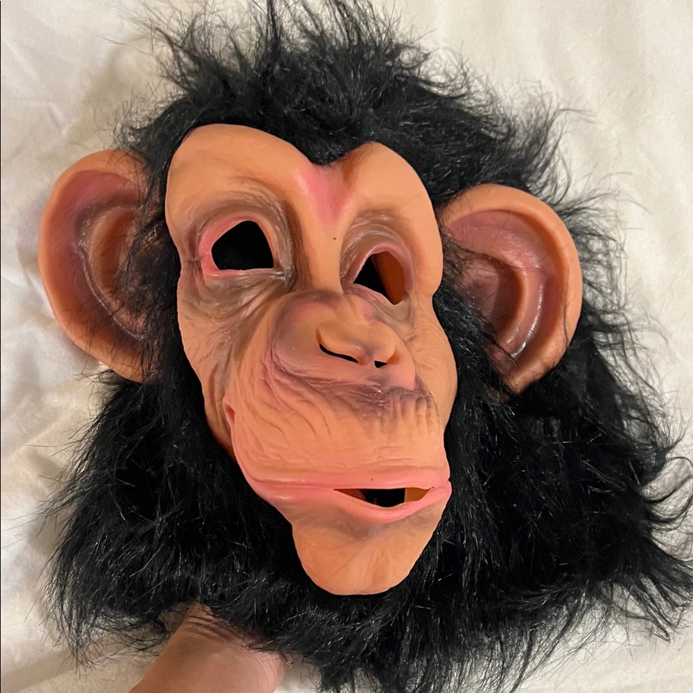 Chimpanzee Mask with Black Fur